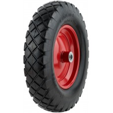 Колесо запасное полиуретановое 380х65 мм для тачек 77611; 77612; 77627 ( PU 4.00-8 ) ( посадка ширина 95 мм, диаметр 16 мм ) (77635)