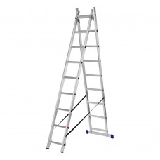 Лестница, 2 х 9 ступеней, алюминиевая, двухсекционная, Сибртех (97909)
