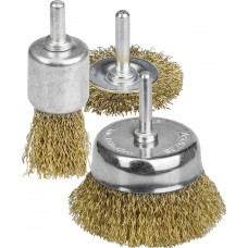 Набор щеток-крацовок для дрели 3 шт, витая стальная латунированная проволока 0.3 мм STAYER Professinal 35152-H3_z01