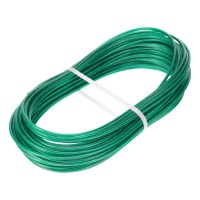 Трос металлополимерный зеленый ПР-3.0, толщина 3.0 мм, моток 20 метров Сибртех (47647)