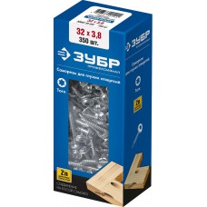 ЗУБР 32 х 3.8 мм, частая резьба, ТХ20, цинк, 350 шт, саморез для глухих отверстий, Профессионал (30082-38-032)