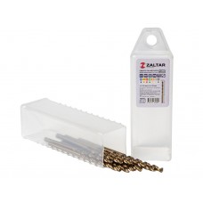 Комплект свёрл по металлу индустриальных, 10 шт, DIN 338, HSS-E Co5, Тип VA, 5xD, O3.00 мм (ZA-74030-S10)