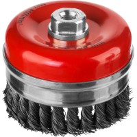Чашечная щетка-крацовка для УШМ 100 мм, жгутированная стальная проволока 0.5 мм MIRAX 35144-100