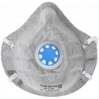 Полумаска фильтрующая, FFP1, формованная, 4-х слойная, угольный фильтр, с клапаном (12306)