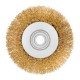 Щетка для УШМ, 100 мм, М14, тарелка, латунированная витая проволока Matrix (74608)