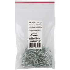 Шурупы оцинкованные, универсальные 3 х 20 100 шт Фасовка (20120-0)