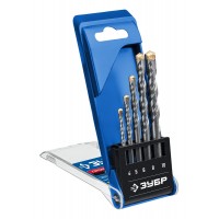 Набор сверл по бетону усиленных 5 шт: d 4–5–6–8–10 мм, трехгранный хвостовик ЗУБР Профессионал 2916-H5_z01