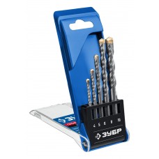 Набор сверл по бетону усиленных 5 шт: d 4–5–6–8–10 мм, трехгранный хвостовик ЗУБР Профессионал 2916-H5_z01