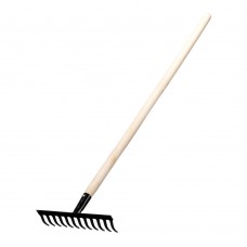 Грабли стальные, 300х1300 мм, 12 прямых зубьев, деревянный черенок, Сибртех (61741)