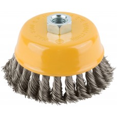 Корщетка-чашка, гайка М14, витая проволока, нержавеющая сталь 100 мм (38848)