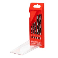 Набор сверл по дереву, 4-5-6-8-10 мм, 5 шт, цилиндрический хвостовиковик, пластиковый кейс, Matrix (70281)