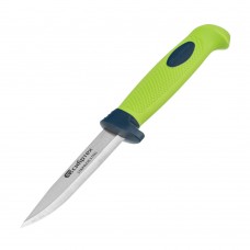 Нож универсальный с чехлом, обрезиненная рукоятка, 220 мм, лезвие 100 мм Сибртех (79015)