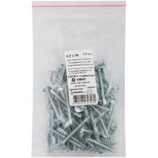 Саморезы для листовых пластин, наконечник-сверло 4,2 х 38 100 шт Фасовка (22838-0)