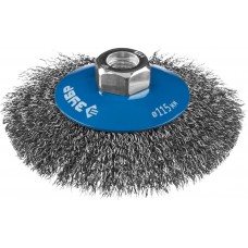 Щетка-крацовка коническая для УШМ 115 мм, витая стальная проволока 0.3 мм ЗУБР Профессионал 35265-115_z02
