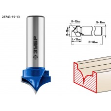 Фреза пазовая фасонная №4 19?13 мм радиус 10 мм ЗУБР Профессионал 28743-19-13