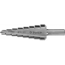 Сверло ступенчатое 6-20 мм, 8 ступеней, сталь Р4М2 ЗУБР 29665-6-20-8