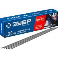 Электрод сварочный УОНИ 13/55 с основным покрытием D 3.0 x 350 мм, 5 кг в коробке ЗУБР Профессионал 40025-3.0