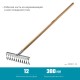 Садовые грабли PS-12 WOOD, 370 х 105 х 1300 мм, 12 витых зубцов, нержавеющая сталь, деревянный черенок, PROLine GRINDA 39481-12