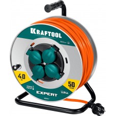 Силовой удлинитель на стальной катушкеEXPERT ПВС 3х2.5 50м 4000Вт IP44 KRAFTOOL 55089-50