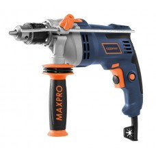 Дрель ударная 850 Вт; 0-3000 об/мин; ключевой патрон 1,5-13 мм; 2,4 кг; антивибрационная ручка; металл. корпус редуктора; резиновые вставки MAX-PRO 85068