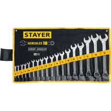 Набор комбинированных гаечных ключей 18 шт, 6 - 32 мм HERCULES Professional STAYER 27081-H18