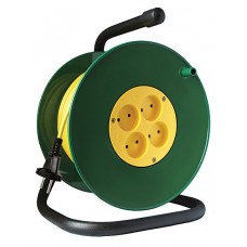 Удлинитель силовой на катушке, 4 гнезда, без заземления, 