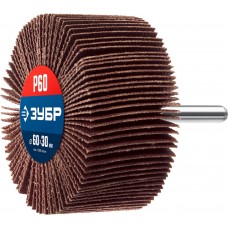 Круг шлифовальный лепестковый d 60 x 30 мм, P60, на шпильке d 6 мм ЗУБР Профессионал 36602-060_z01