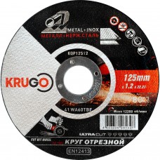 Диск отрезной по металлу KRUGO 125х1.2х22мм KQP12512