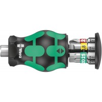 Отвёртка-битодержатель короткая PH 1/2; TORX® TX 15/20/25; SL 0.8 x 5.5 с битами, магнит, 6 пр. Kraftform Kompakt Stubby Magazin 1 WE-008873