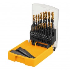 Набор сверл по металлу, 1-10 мм, HSS-Tin, Golden Tip, 19 шт Denzel (72321)