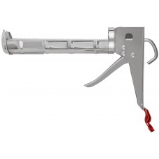 Пистолет для герметика 225 мм полукорпусной, усиленный хромированный, зубчатый шток (14231)
