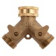 Разветвитель двухканальный, регулируемый, внешняя и внутренняя резьба 3/4, латунный Palisad (66523)
