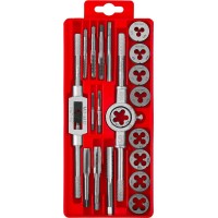 Набор метчиков и плашек 20 предм. сталь 9ХС в пластиковом боксе ЗУБР 2810-H20