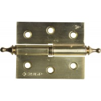 Петля карточная 75 х 63 х 2.5 мм, разъемная, левая, цвет матовая латунь (SB), 2 шт ЗУБР 37605-075-3L