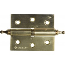 Петля карточная 75 х 63 х 2.5 мм, разъемная, левая, цвет матовая латунь (SB), 2 шт ЗУБР 37605-075-3L