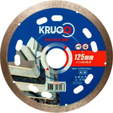 Диск алмазный сплошной по керамограниту, керамике KRUGO MASTER 125х1.1х22.23х8 mm 81011250227