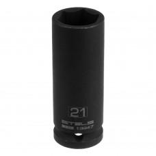 Головка ударная удлиненная шестигранная, 21 мм, 1/2, CrMo Stels
