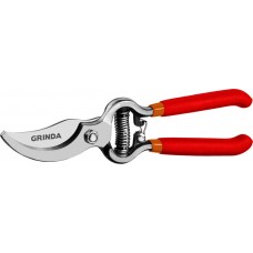 Плоскостной секатор G-3, 200 мм, высокоуглеродистая сталь, цельнокованый, покрытие ПВХ GRINDA 423103