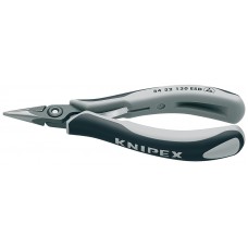 Плоскогубцы захватные прецизионные для электроники ESD, плоскокруглые губки, 130 мм, 2-комп антистатические ручки (KN-3422130ESD)