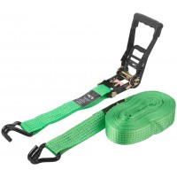 Ремень для крепления груза, храповый механизм 230 мм, полиэфирная лента 50 мм x 12 м, 5000 / 10000 кг (64930)