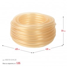 Шланг поливочный однослойный прозрачный 3/4, 25 м, 10 атм ЗУБР 40310-3/4-25  