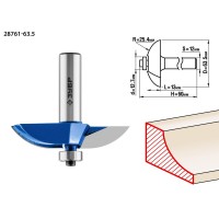 Фреза фигирейная №2 63.5 x 13 мм, радиус 25.4 мм ЗУБР Профессионал 28761-63.5