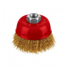 Щетка чашечная для УШМ 75?М14 витая стальная латунированная проволока 0.3 мм посад. М14 ЗУБР 35173-075