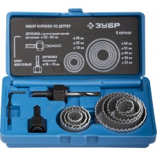 Набор коронок по дереву 8 коронок 19-64 мм ЗУБР 2955-H11