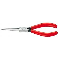 Длинногубцы, острые плоские прямые гладкие губки 55 мм, длина 160 мм, фосфатированные, обливные ручки (KN-3111160)