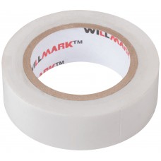Изолента ПВХ самозатухающая WILLMARK 19 мм х 0,15 мм х 10 м ( белая ) (11013)