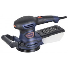 Шлифмашина эксцентриковая, 450 Вт, 6000-12000 об/мин, 125 мм, 2,2 кг, липучка, пластиковый пылесборник, резиновые вставки, коробка, MAX-PRO, 85242