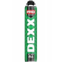 Монтажная пена PRO, 750 мл, пистолетная, всесезонная, выход до 30 л DEXX 41126