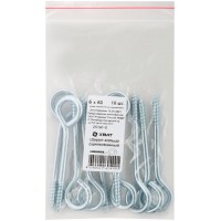 Шуруп-кольцо оцинкованный 6 х 60/65, 10 шт Фасовка (25161-0)