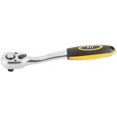 Вороток (трещотка) CrV, черно-желтая прорезиненная ручка, Профи 1/2